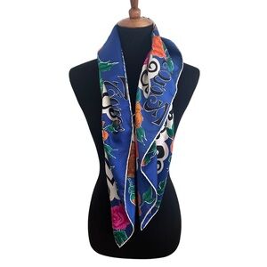 Christian Lacroix silk Toros rose and bull print scarf